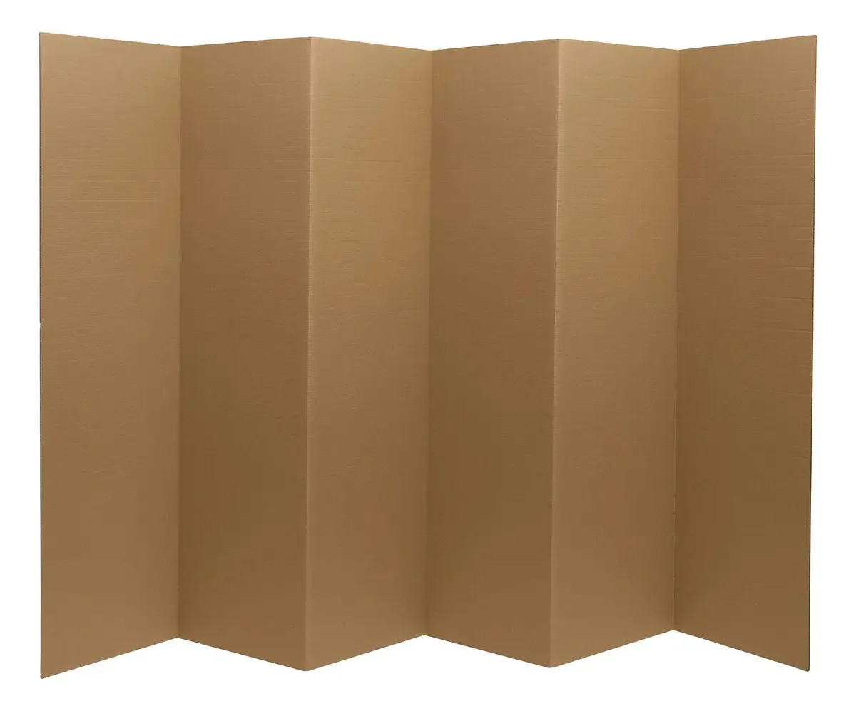 Tela dobrável de papelão marrom de 1,83 metros e 6 painéis