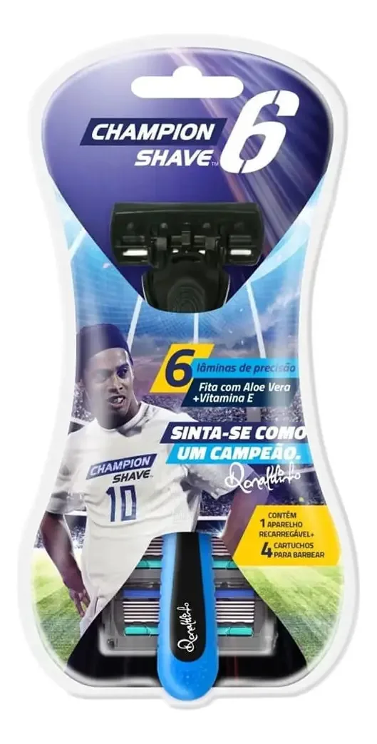 Aparelho De Barbear Champion Shave 6 Lâminas 1 Unidade