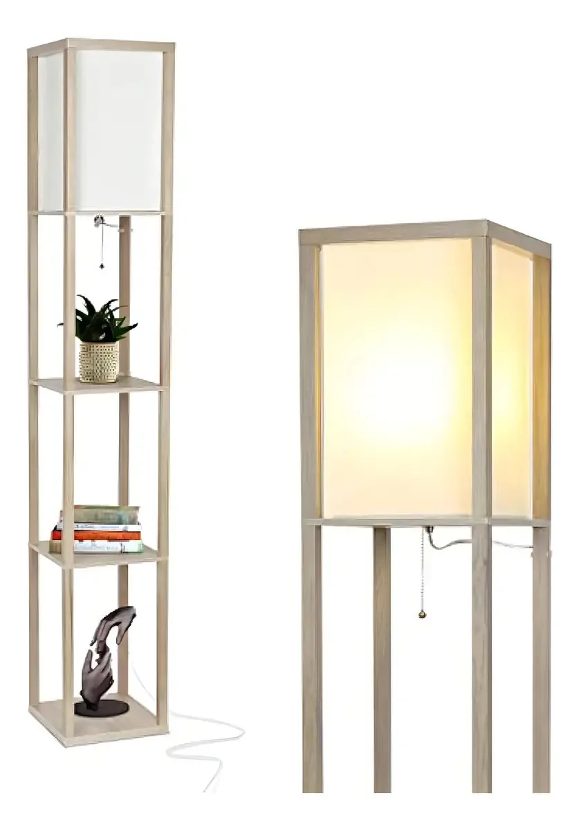 Brightech Maxwell - Luminária de chão LED moderna com prateleira