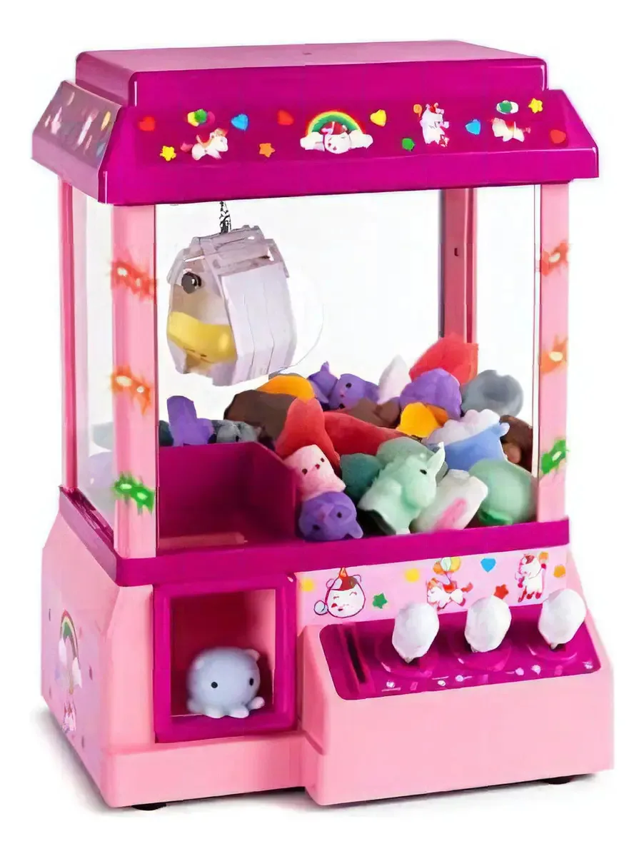 Mini Máquina Arcade Hoovy com Luzes e Sons, Máquina de Brinquedo Eletrônica de Garra, Animação, Sons Autênticos de Arcade para Jogos Empolgantes, com Interruptor de Controle de Volume