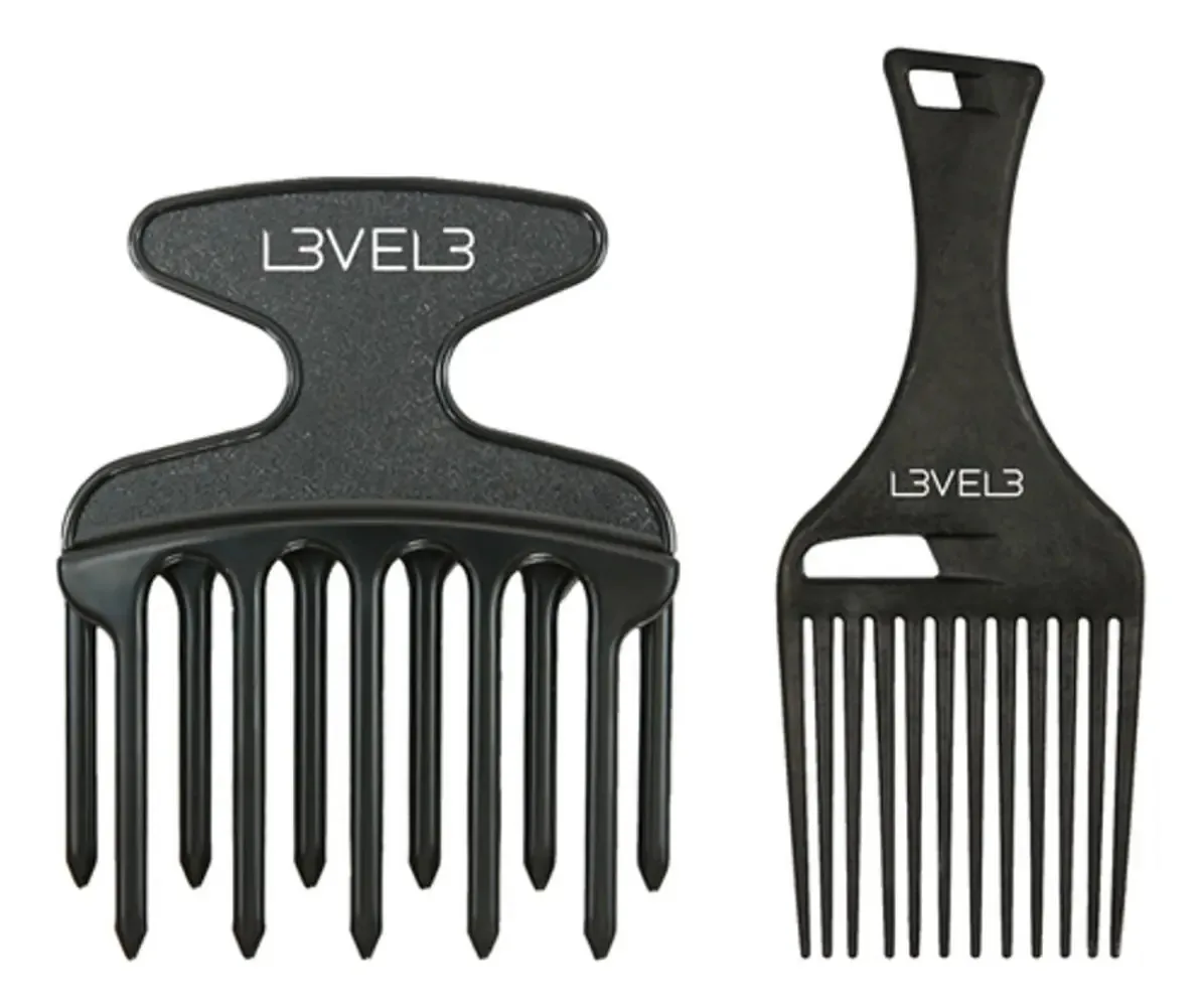 Conjunto de pentes pretos Afro L3vel