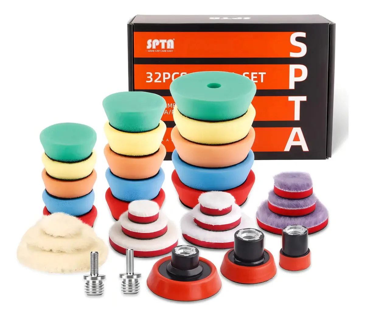 Spta Mini Almofadas Para Orelhas De Polimento, 25 Mm, 50 Mm, 80 Mm, Kit De Detalhes, Almofadas Para Orelhas De Polimento De Veículos, Almofadas Para Orelhas De Polimento De Cera E Almofadas Para