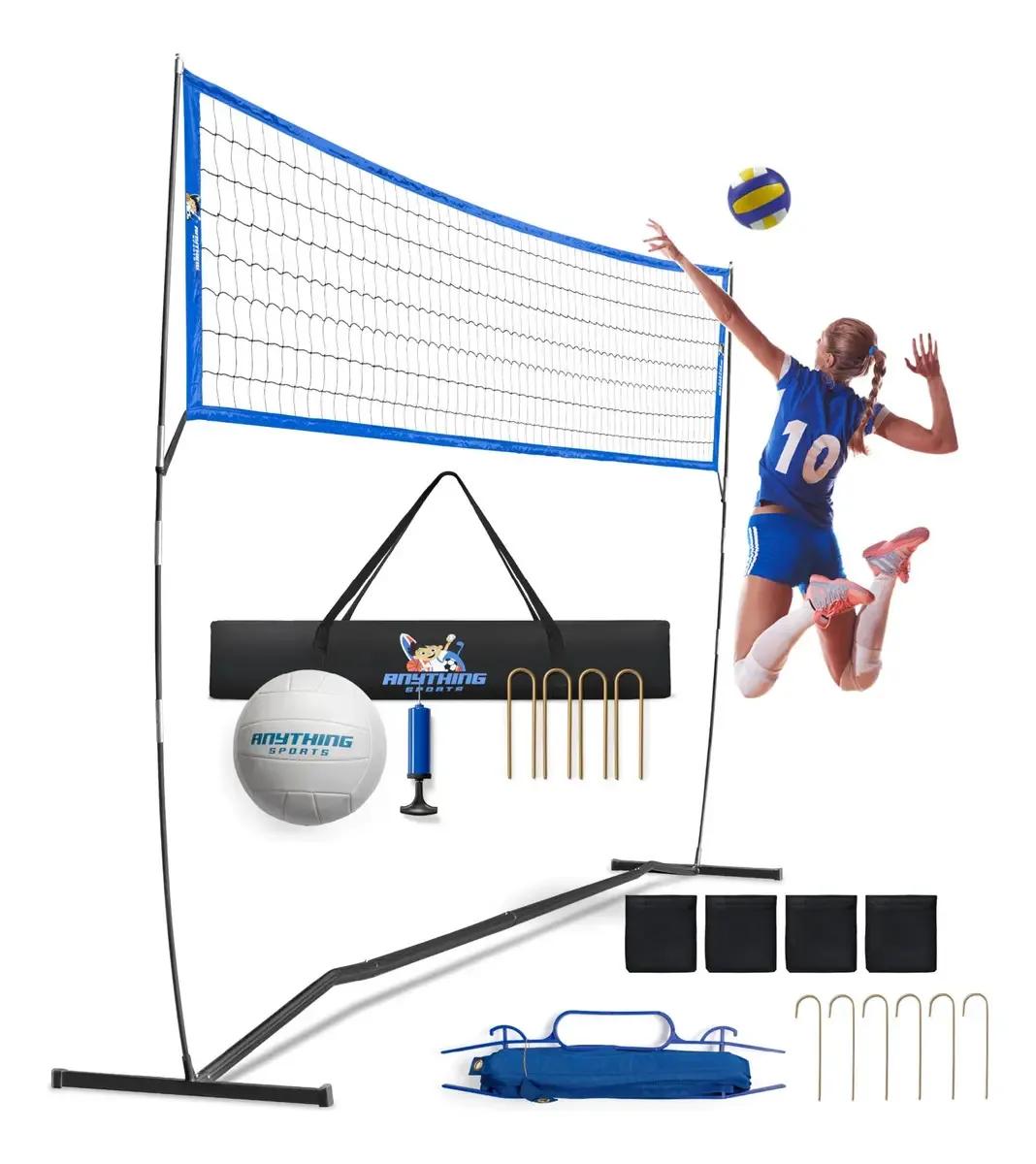 Rede de voleibol verde escura interna e externa (12 pés)