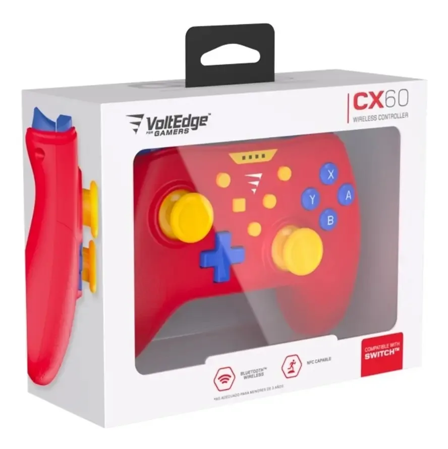 Controlador sem fio Cx60 Voltedge para Nintendo Switch - vermelho