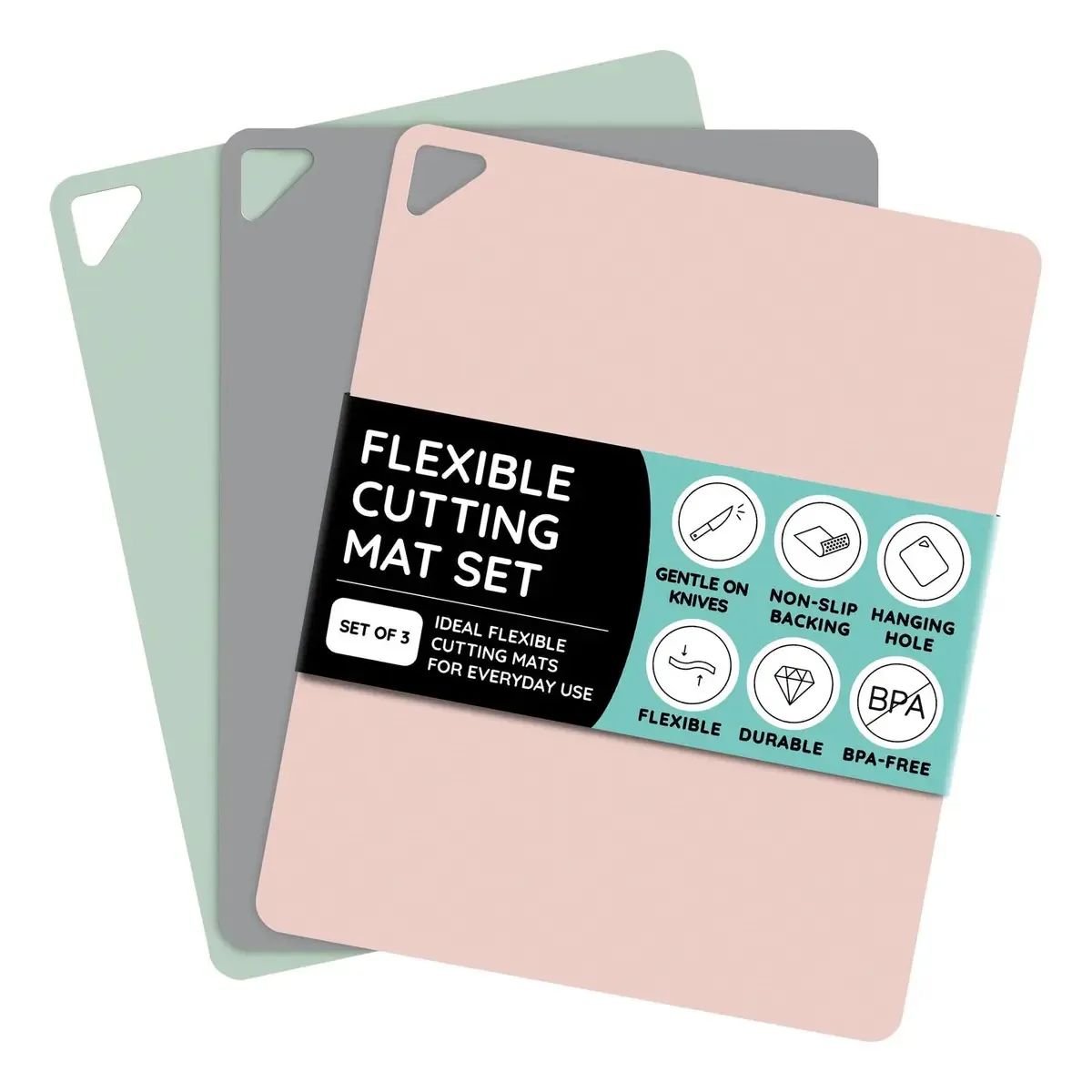 Tábuas de Corte Flexíveis Extra Grossas Antiderrapantes 3 C