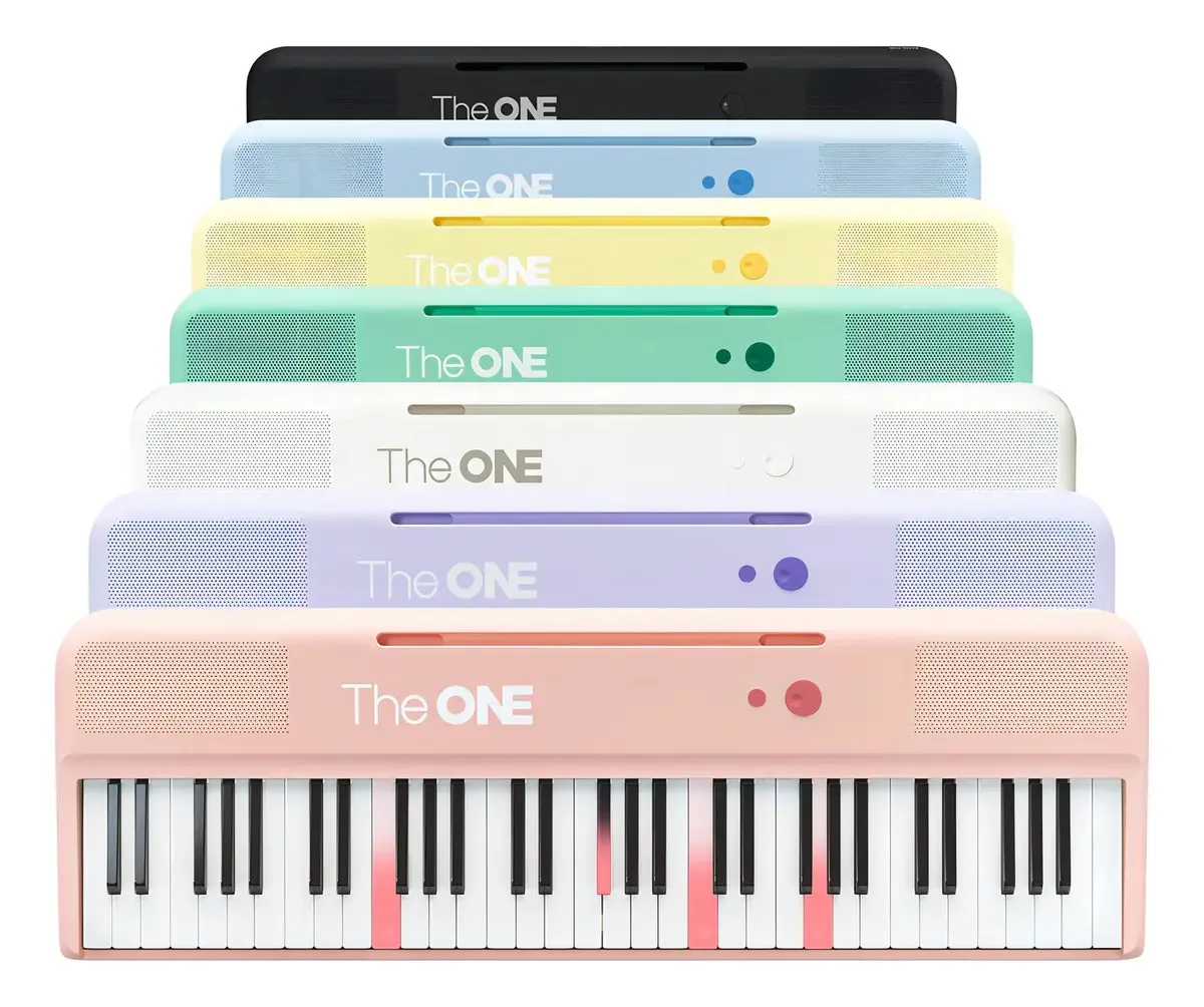 O One Teclado Inteligente Color 61 Teclas Iluminadas, Pia. Cor Rosado