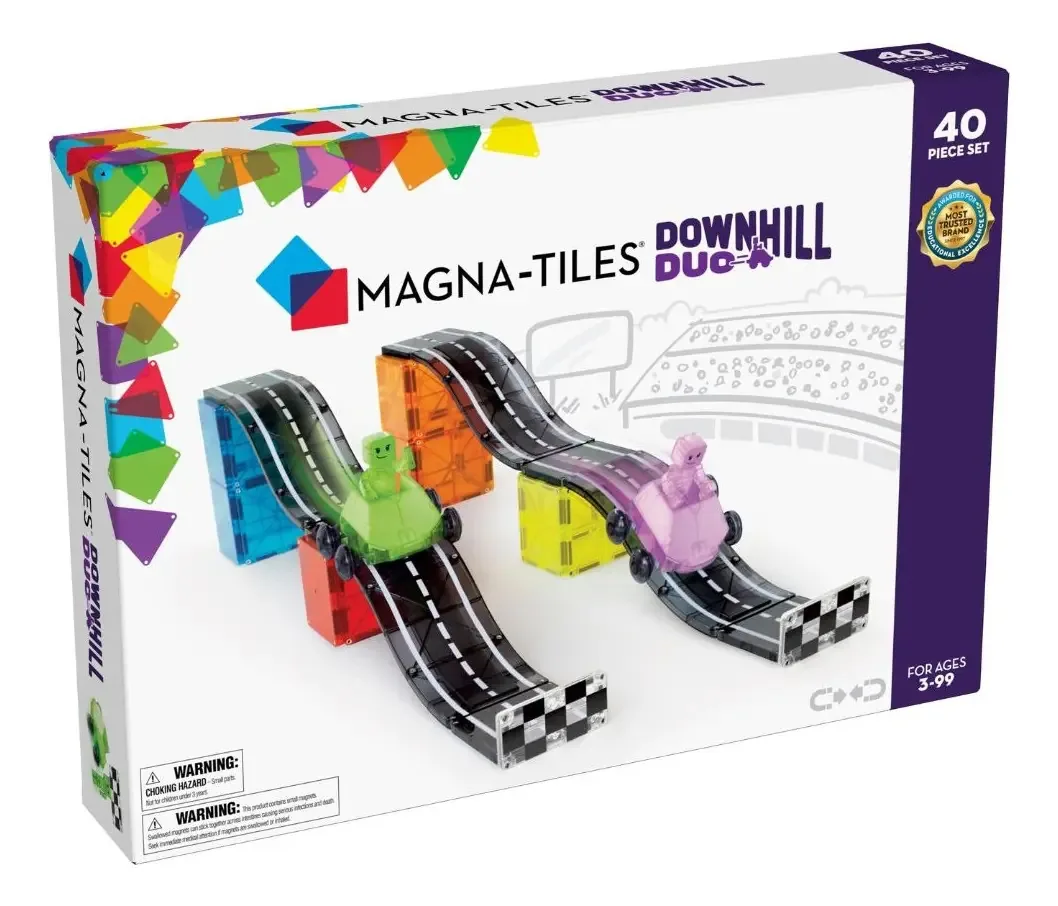 Magna Tiles Conjunto Magnético de Corrida com Pilotos 40 Peças