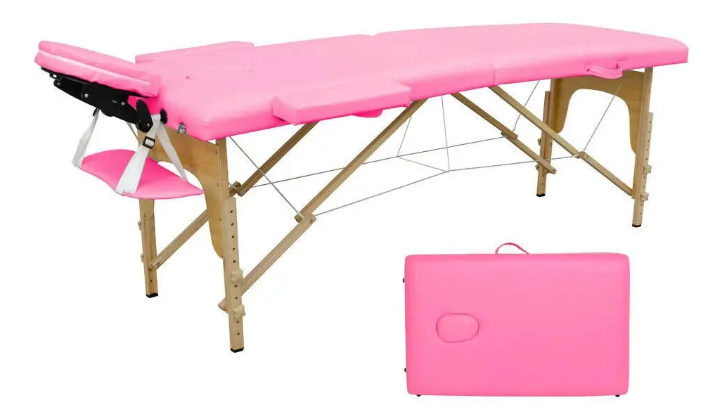 Promoção! Tatuagem de spa com cama de massagem dobrável portátil, cor rosa