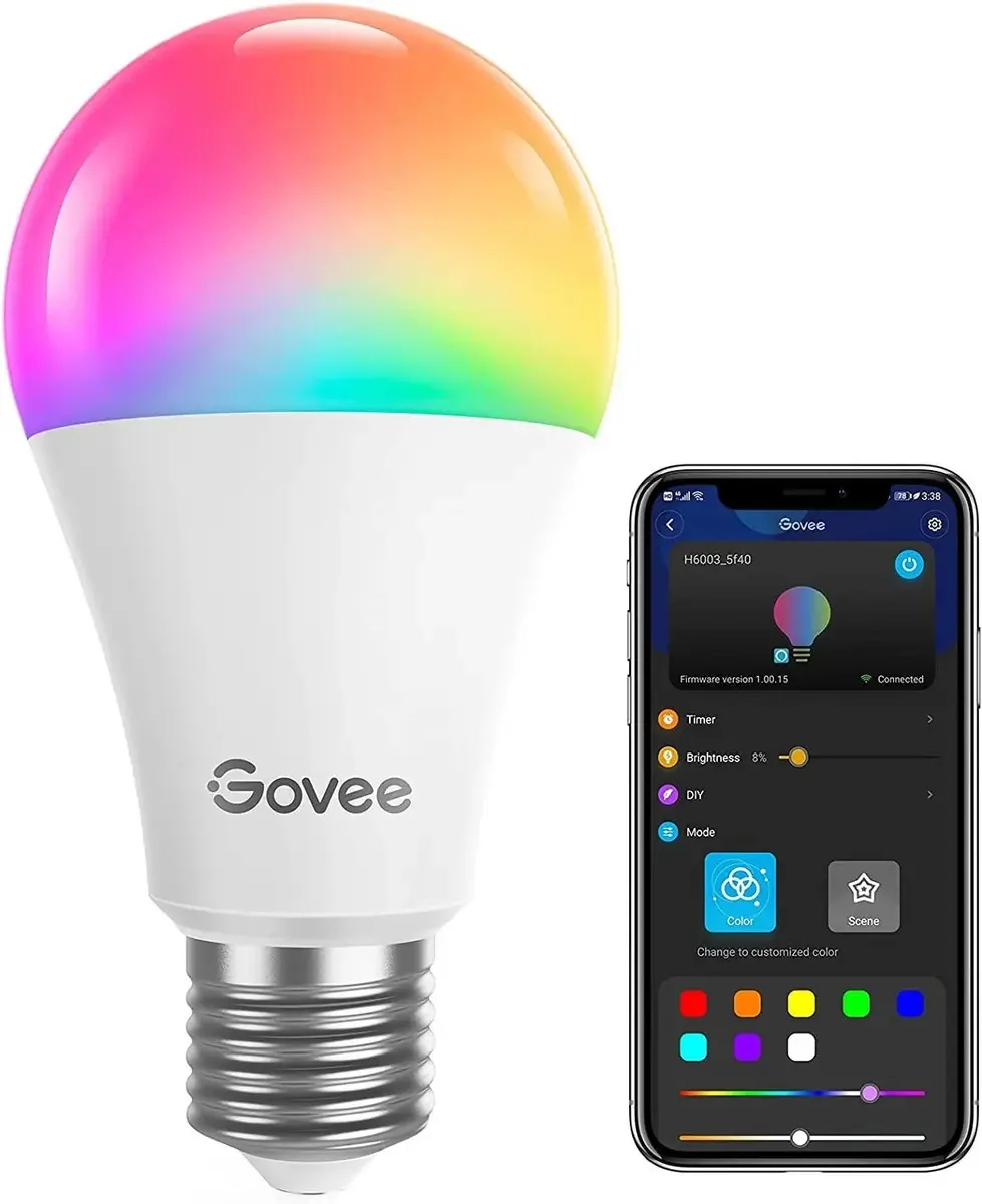 Lâmpadas inteligentes Govee Lâmpadas Wi-Fi que mudam de