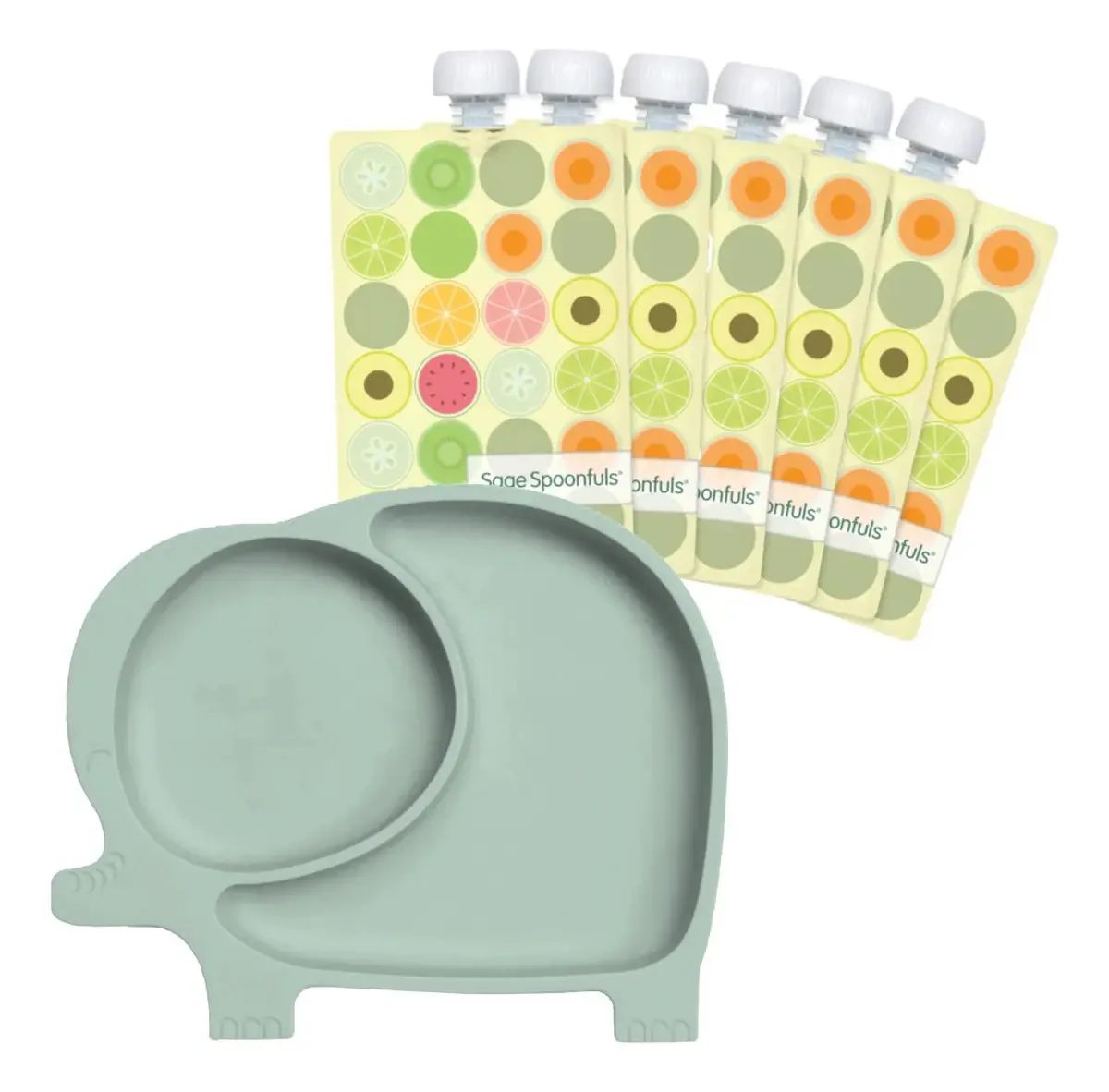 Conjunto de 7 peças Sage Spoonfuls com placa de sucção e bola