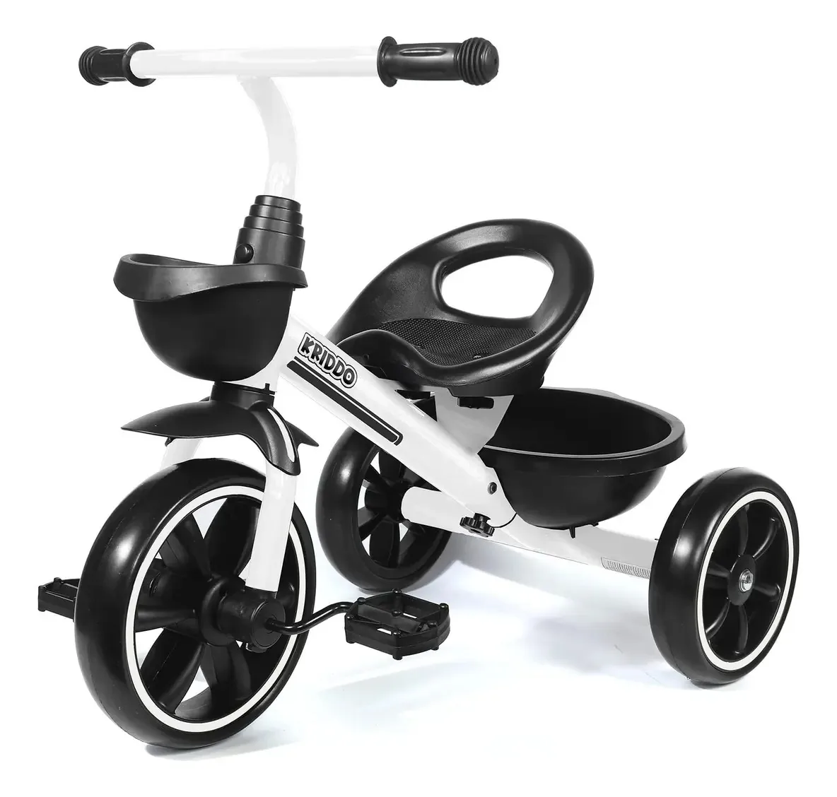 Triciclos Kriddo para crianças de 18 meses a 4 anos, triciclo. Cor: branco