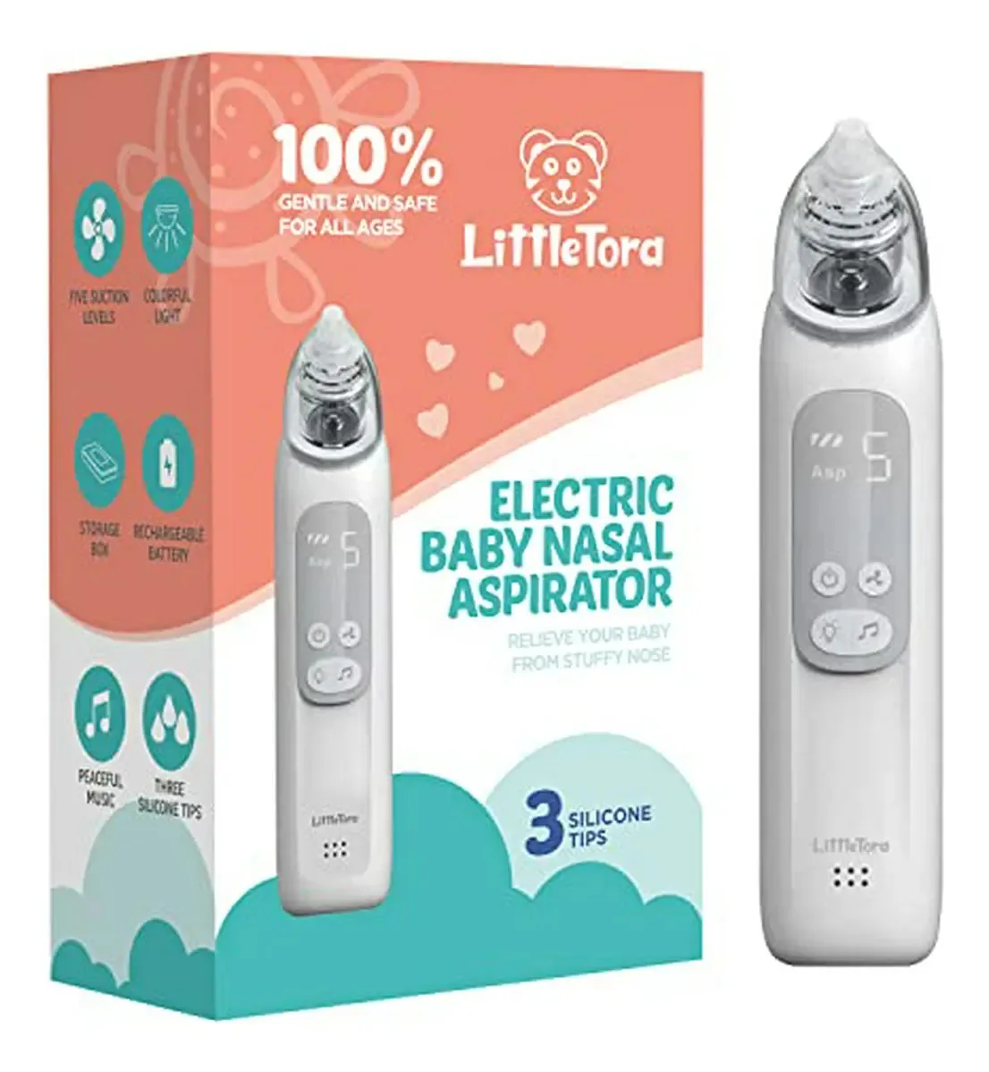 Aspirador nasal elétrico para bebês - elimina ranho e sujeira