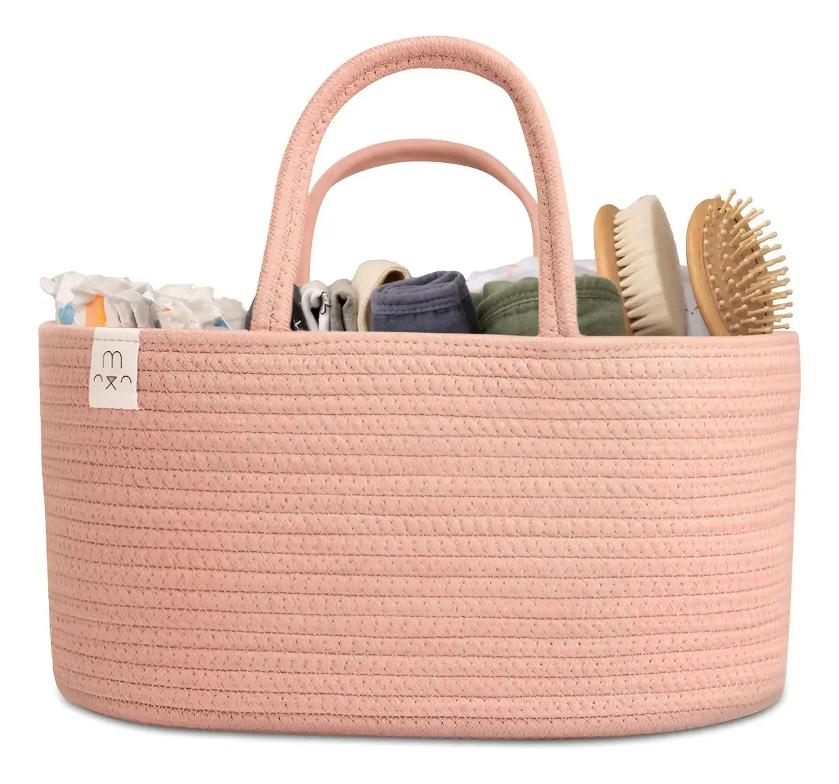Organizador de fraldas para bebês - Cesta de berçário Misty Pink
