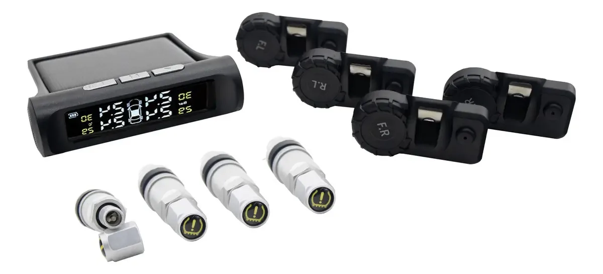 Medidor digital de sensor de pressão de pneu de energia solar automática