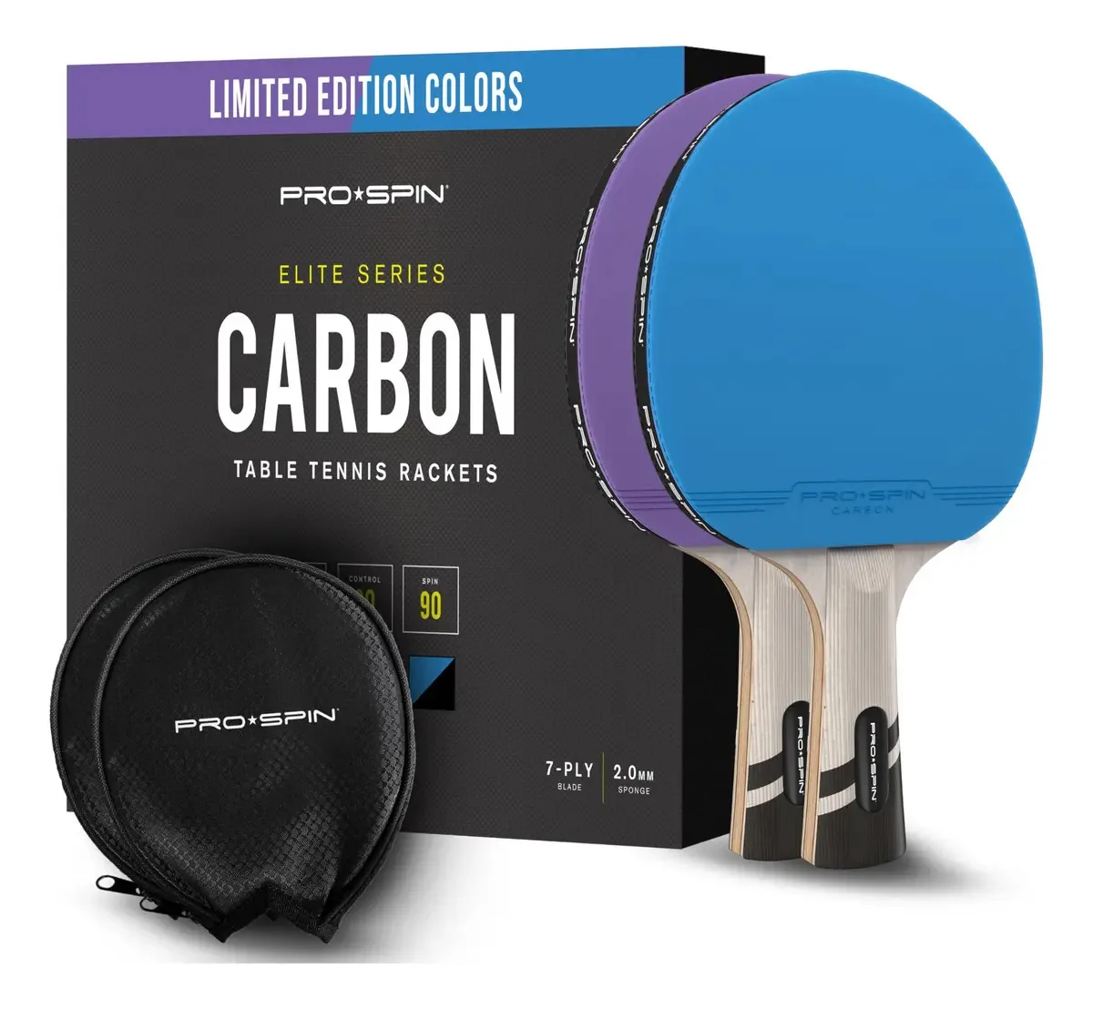 Raquetes de tênis de mesa Pro Spin - Edição limitada Color Ittf