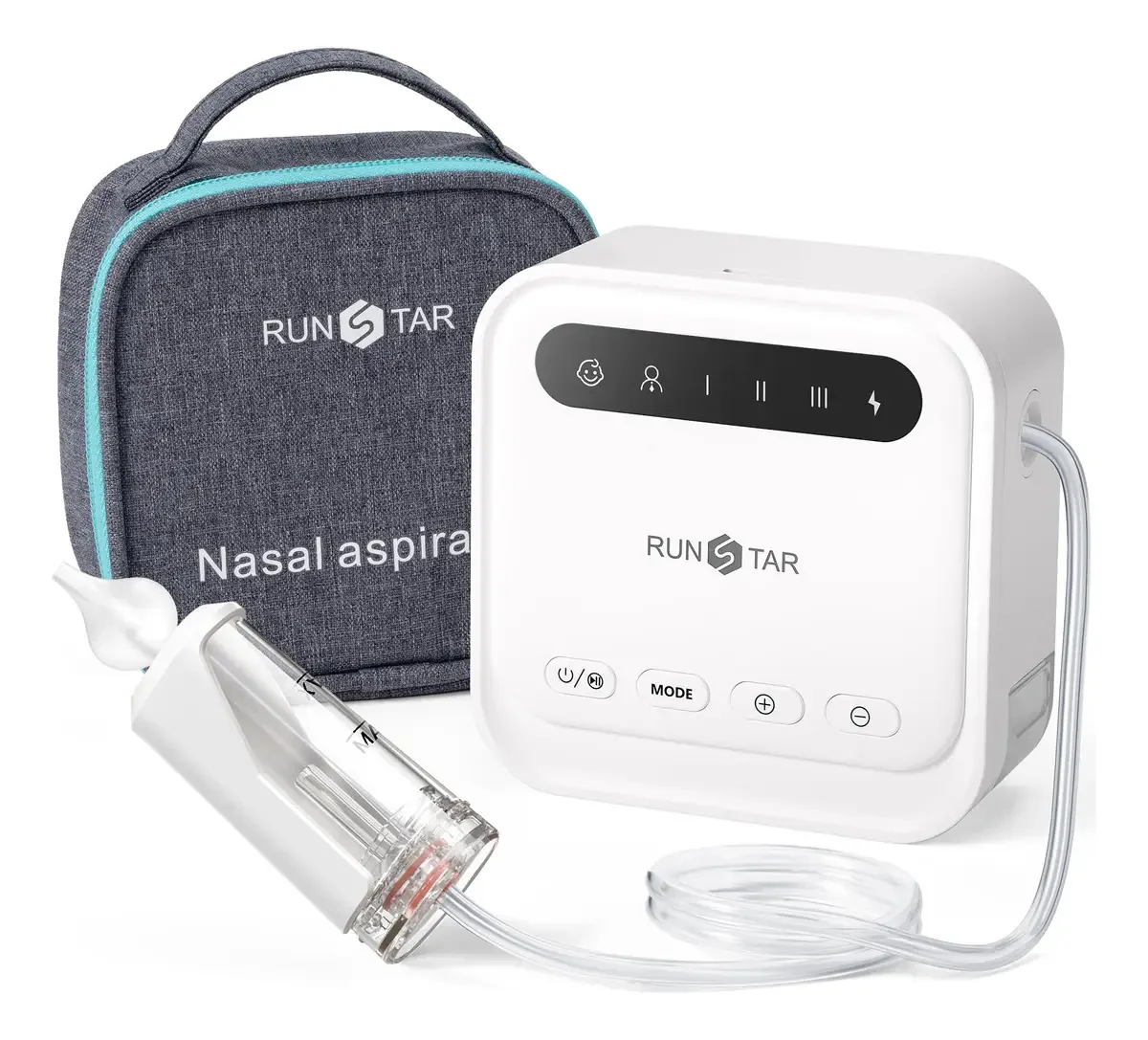 Aspirador nasal elétrico Runstar para bebês com 2 modos, 6 N