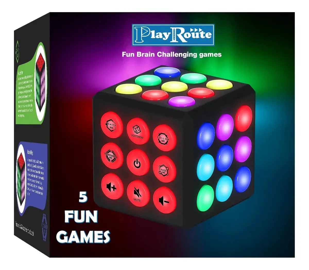 Balde de brinquedos Playroute Brain and Memory | 5 jogos eletrônicos portáteis para crianças | Ideal para meninos e adolescentes, meninos e meninas de 6, 7, 8, 9, 10 a 12 anos ou mais