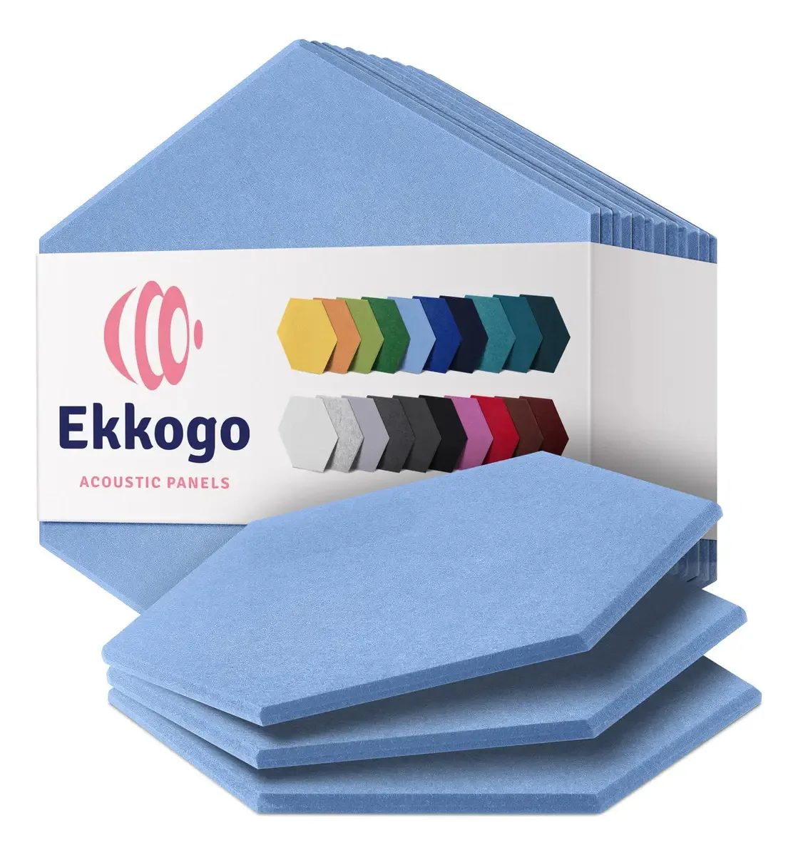 Pacote de painéis acústicos Ekkogo com 12 painéis absorventes