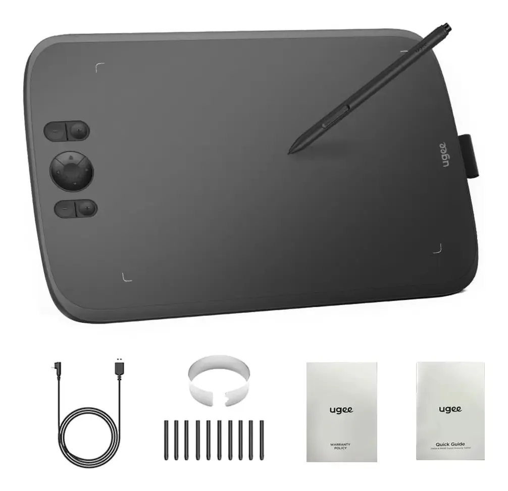 Tablet gráfico Ugee Tablet M808, cor preta