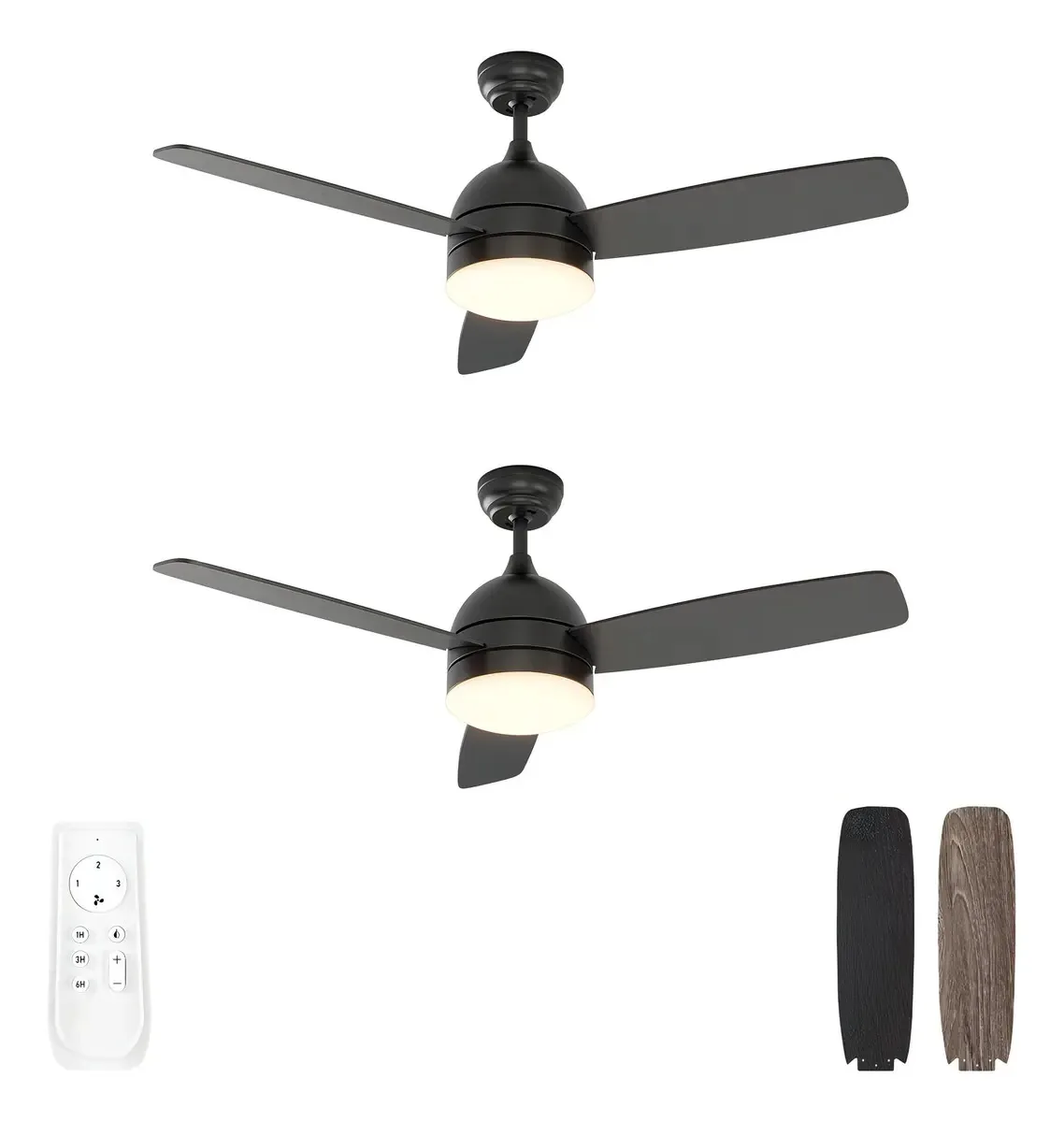 Ventiladores de teto Warmiplanet com luzes e controle remoto