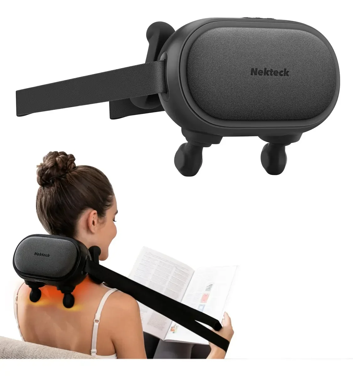 Massageador térmico de pescoço sem fio Shiatsu 6d