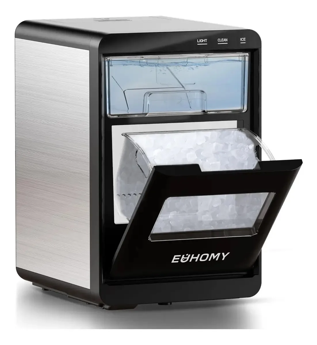 Máquina de gelo Euhomy Nugget - Máquina de gelo Pebble. Cor Preto