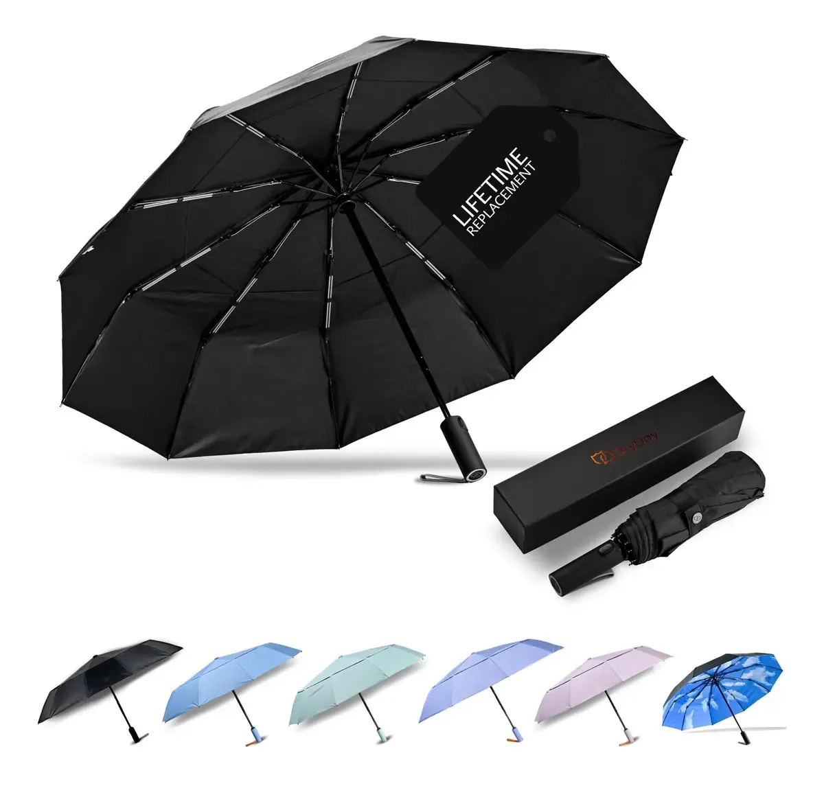 Guarda-chuvas de chuva de viagem Dryday de 46 polegadas, Parag