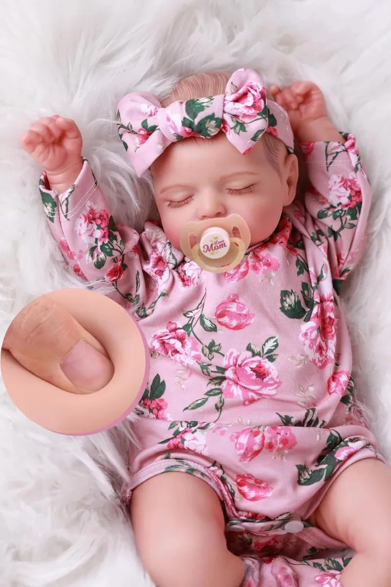 Boneca Babeside Reborn Reborn, tamanho realista para dormir, 50 cm