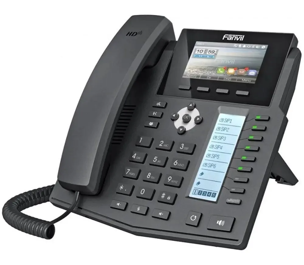 Fanvil X5s - Telefone VoIP de Alta Qualidade, Tela Colorida de 3,5 Polegadas, 16 Linhas SIP, Adaptador de Energia Não Incluído