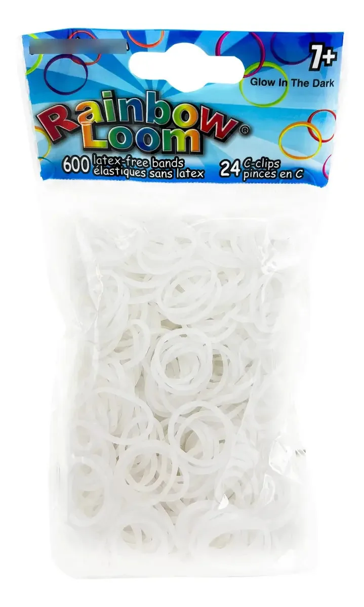 Elásticos brancos com 600 clipes C brilhantes