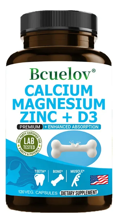 Suplementos dietéticos sem sabor de cálcio, magnésio e zinco Bcuelov