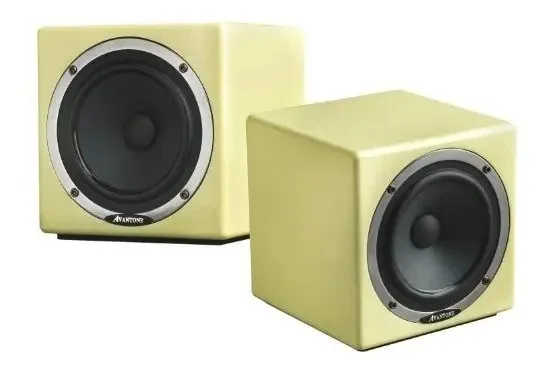 Avantone Active Mixcube - Mini monitores de referência de gama completa com fonte de alimentação - creme, par