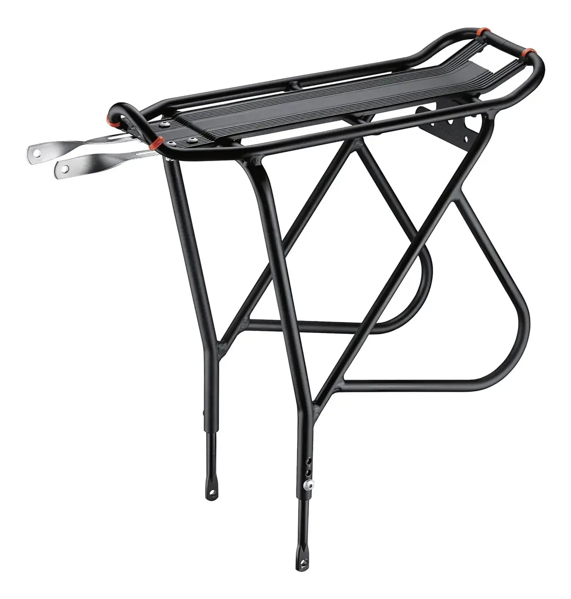 Ibera Pakrak Bagageiro de Bicicleta Touring Carrier Plus+, Montado no Quadro Para Cargas Superiores e Laterais Mais Pesadas, Altura Ajustável, Prancha de Para-lama, Para Quadros de 26\ -29\