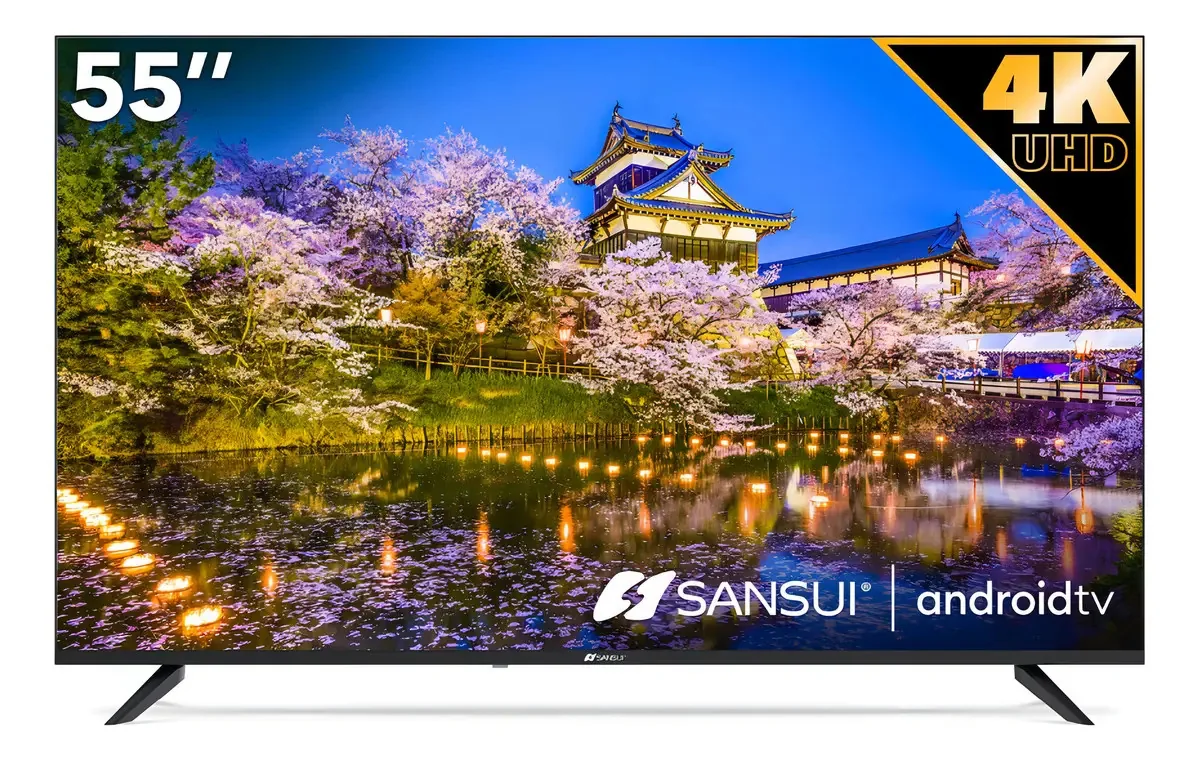 Tela de TV Android Sansui de 55 polegadas 2022 Smart Tv