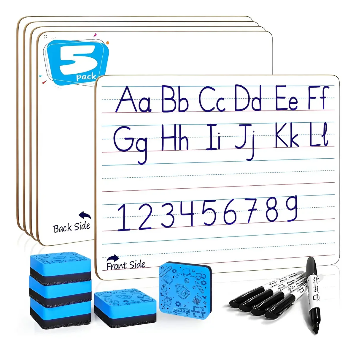 Pacote de 5 quadros apagáveis a seco apagáveis L Chalkboard B