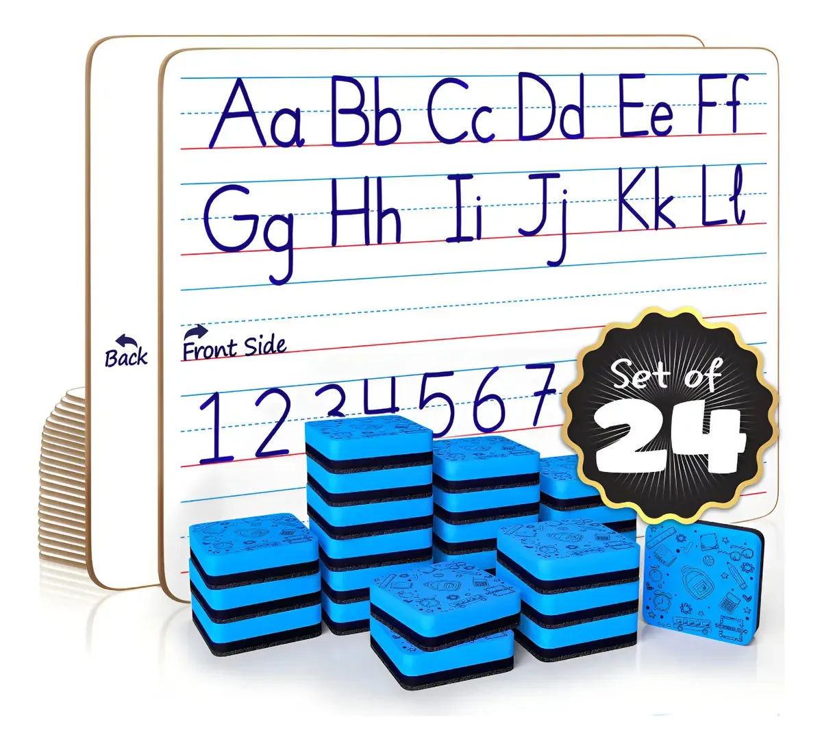 Pacote Scribbledo de 24 quadros brancos de dupla face para. Cor: branco
