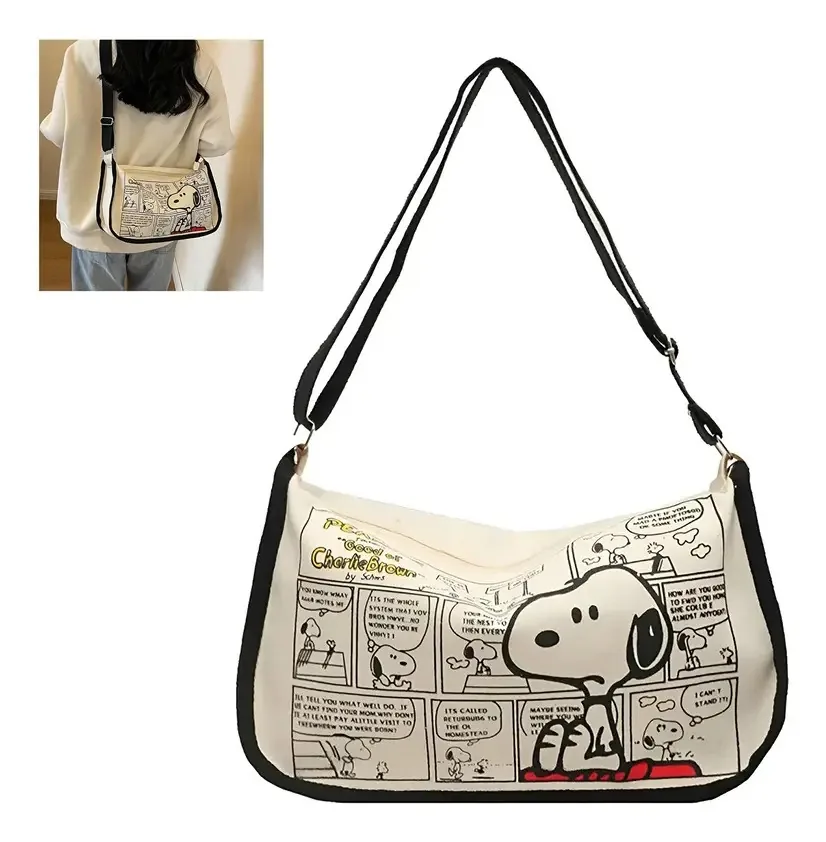 Sacola tiracolo feminina de moda feminina Snoopy Sacola tiracolo feminina