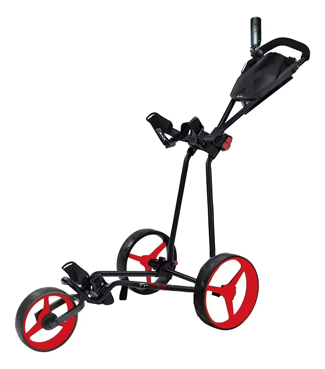 Carrinho manual de golfe Big Max de 3 rodas com 40% de desconto na cor preta com vermelho