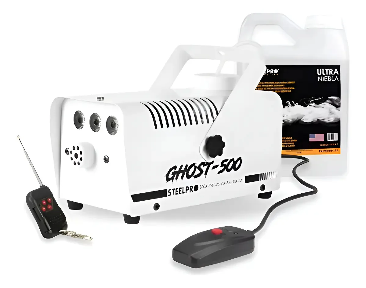 Máquina de fumaça 500w + 1 litro Ultra Fog Liquid Steelpro Black