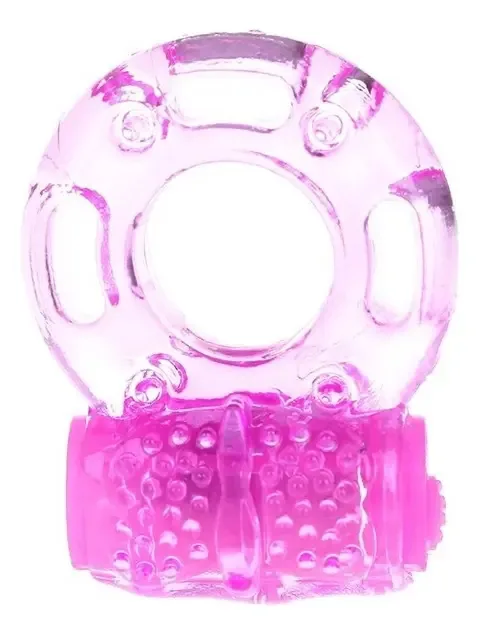 Brinquedo erótico com anel vibratório retardante rosa