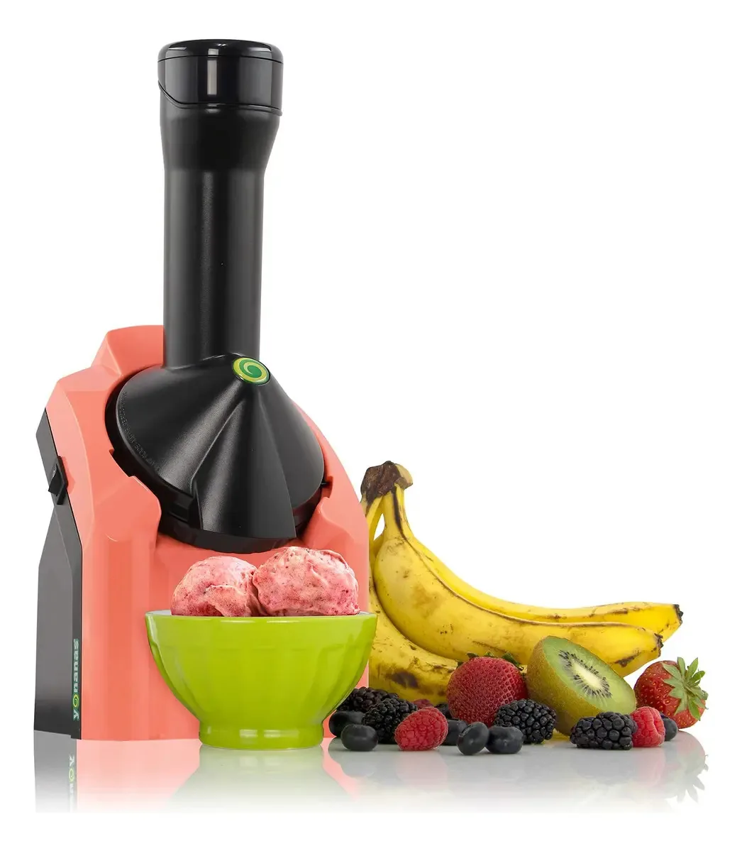 Yonanas - Máquina 902cr clássica para servir sobremesas básicas. Cor Coral/Chuva tropical