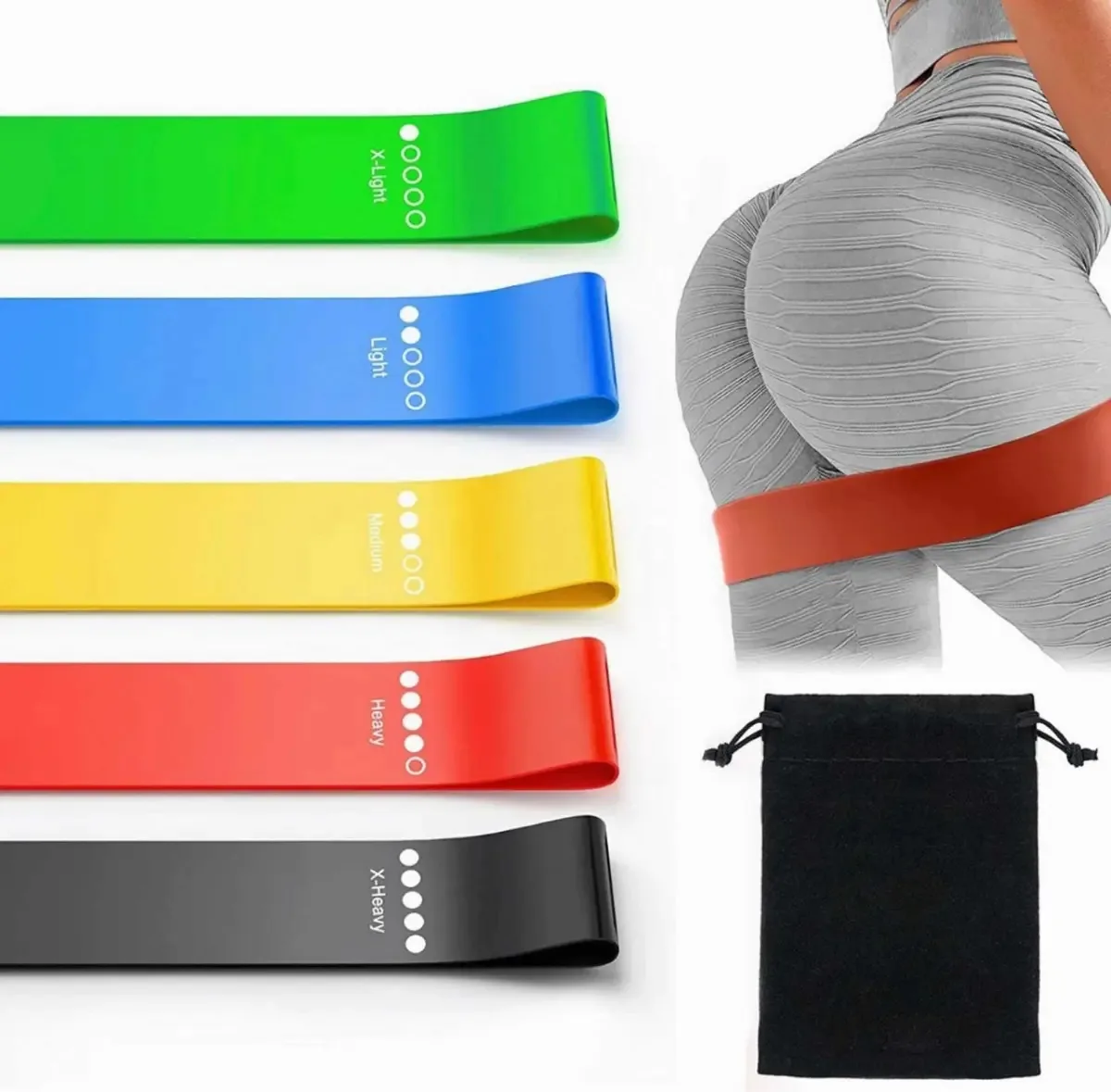 Kit de 5 faixas de resistência, pernas, exercícios, ioga