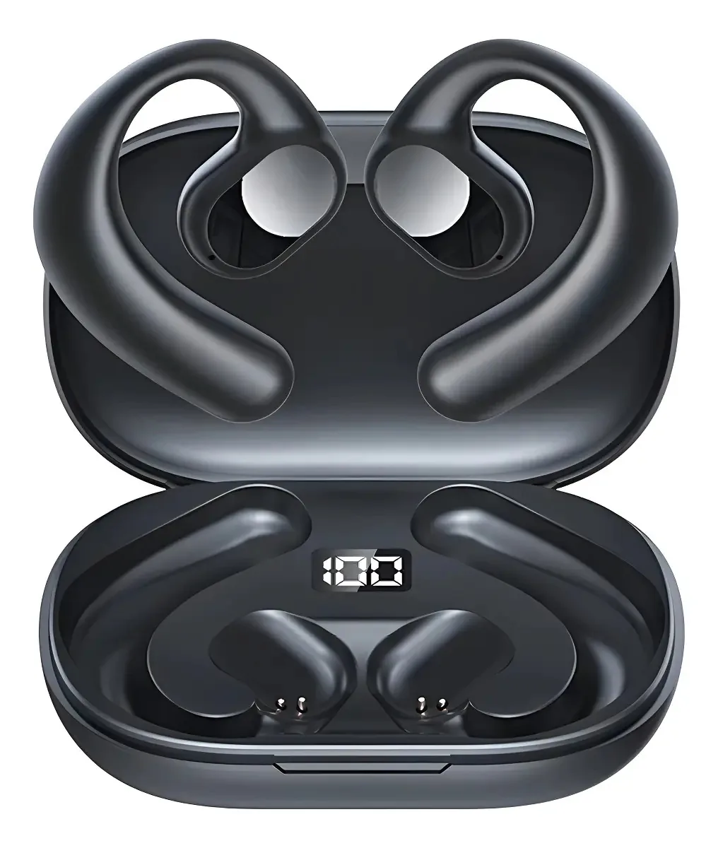 Fone Condução Óssea H'maston Bluetooth Sem Fio Preto TWS