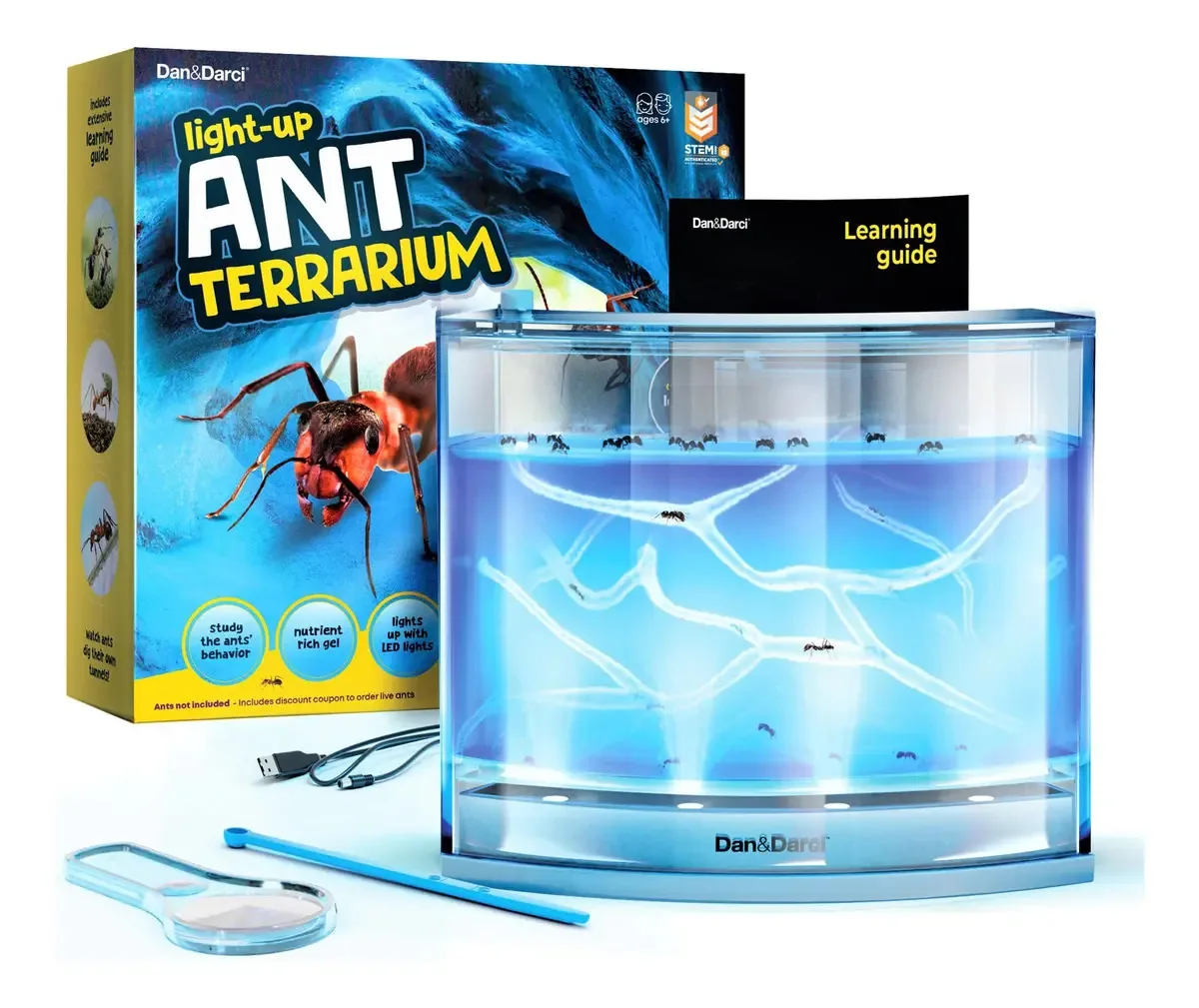 Dan&darci Led Ant Terrarium - Gel e livro brilhantes