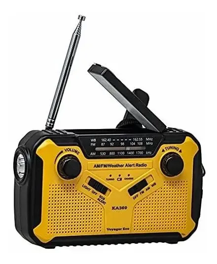 Rádio meteorológico Kaito Voyager Eco AM/FM - amarelo Cor amarela