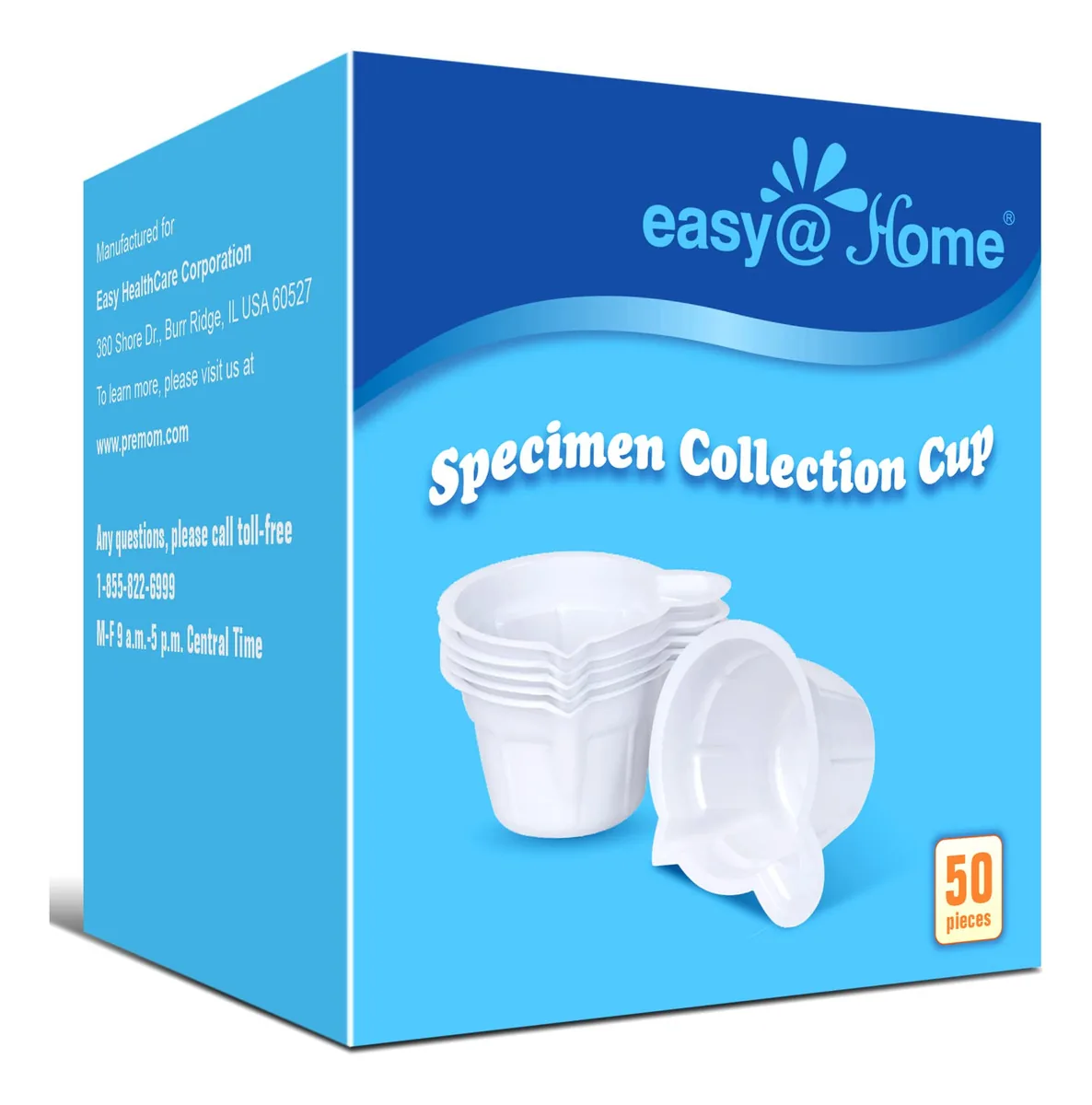 Easy@home 50 Copos Descartáveis De Plástico Para Amostras De Urina Com 3 Tiras De Teste De Ovulação, Perfeito Para Testes De Ovulação E Gravidez Para Coletar Amostras De Urina