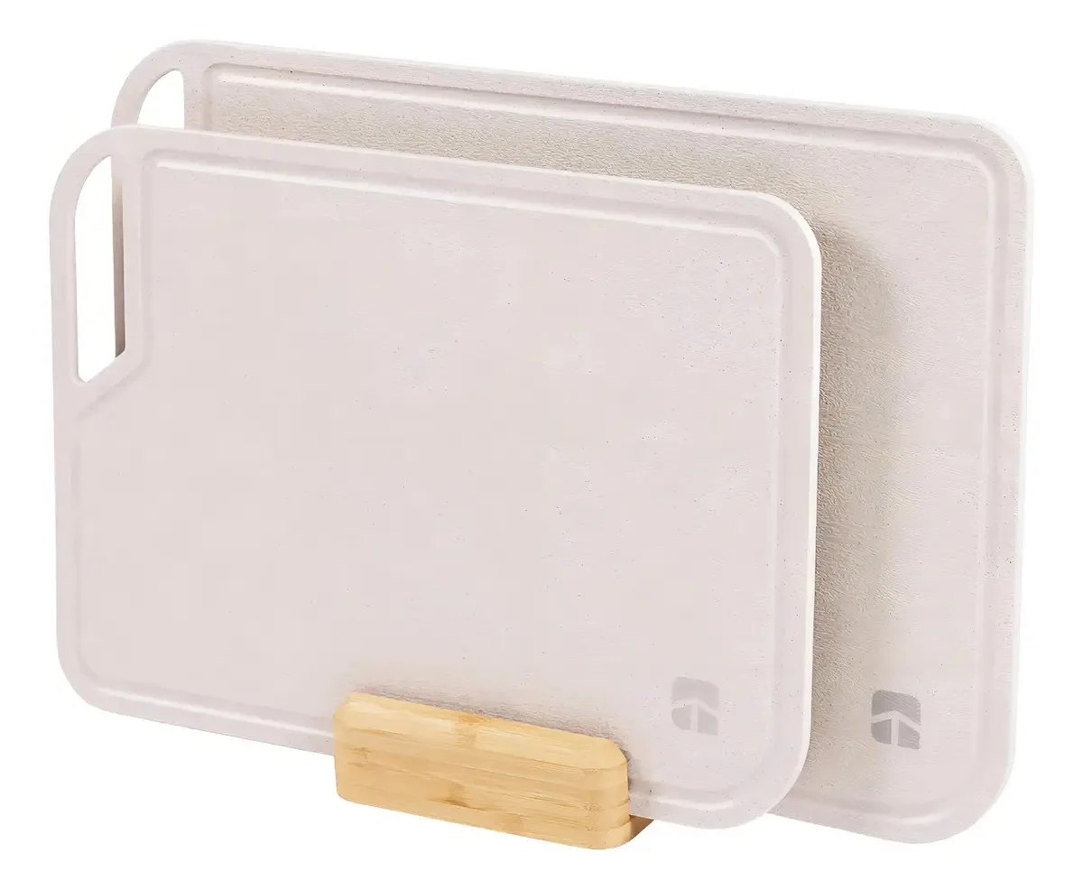 Conjunto Kitchenedge de 2 tábuas de corte de fibra de arroz, C