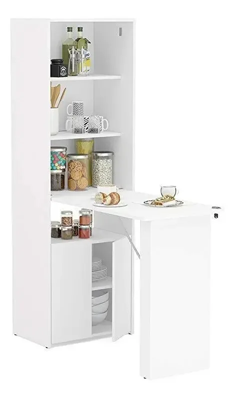 Armário multiuso Boahaus com mesa, branco