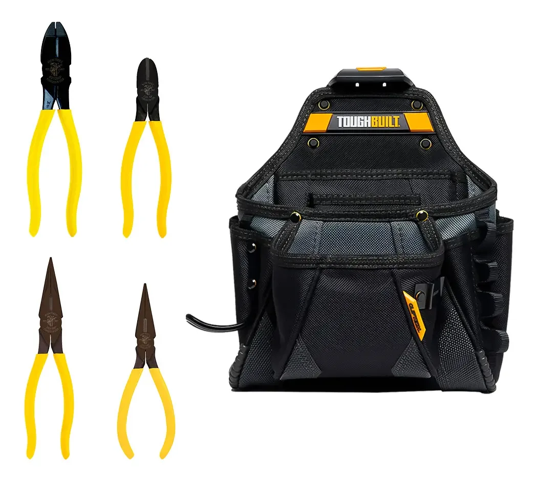 Bolsa de ferramentas Toughbuilt de 27 bolsos e acessórios Cor preta