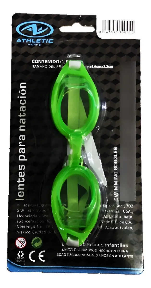 Óculos de natação para crianças Athetic Works - verdes